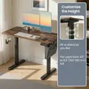 Ochama x SONGMICS Height Adjustable Desk, Electric Standing Desk, 120 x 60 cm, 4 Memory Heights, for Home Office, Rustic Brown image 8