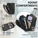 Business Trolley with Large Wheels， Laptop Trolley 17.3 Inch with 3 Packing Cubes， Pilot Case with Wheels Waterproof， Briefcase with Wheels for Men， Travel， Work， School， Black， New Year Sale ， Top gift picks image 3