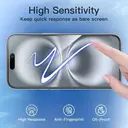 VoxorAI Protection d'écran pour iPhone 16plus, verre trempé, film de confidentialité à 360°, indispensable pour les déplacements, application instantanée et fixation automatique image 4