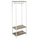 HOMCOM Coat Rack, 2-in-1 Clothes Stand with Shoe Storage, 168cm Free Standing Hall Tree with Rail and 2 Storage Shelves for Hallway, Entryway, Bedroom, Grey and White image 0