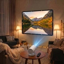 Pack de divertissement pour grand écran-XBJ Projecteur blanc portable + écran de projection de 100 pouces image 0