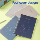 Deli Pure Time Series Lot de 4 carnets à spirale A5, papier ligné 70g/m² - 80 feuilles/160 pages image 2