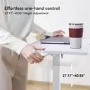 SIHOO D01 Overbed Table - Height & Tilt Adjustable, Laptop Standing Desk with Wheels for Hospital & Home Use, White image 3