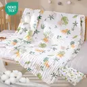 LeBonsoir Carrés en mousseline pour bébé, lot assorti de 2 pièces, lingettes de change en coton pour nouveau-nés, absorbantes et respirantes, idéales pour nettoyer, essuyer et couvrir les nouveau-nés – Forest Adventure (25 x 50 cm x 1, 70 x 140 cm x 1) image 0