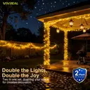 Vivreal 2PCS Solar Copper Wire String Lights – 8M (26 ft) 80 LEDs Warm White， Waterproof Outdoor Fairy Lights for Garden， Patio & Holiday Decoration, New Year Sale , Top gift picks image 2
