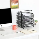 Senhoglb Porte-document A4 à 5 compartiments en métal - Noir image 6