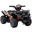 HOMCOM 6V Kids Electric Ride on Car Toddlers Quad Bike All Terrain Vehicle Toy With Music for 18-36 months Black image 0