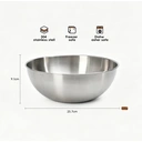 PURECOOK 304 Rolled Rim Japanese-Style Fruit Salad Bowl Collection | 4-Piece Natural Finish Salad Bowl Set image 8