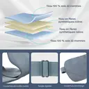 Zoesmien ZSM2321 Masque de sommeil ultra-mince en soie de mûrier et fibre de polyester avec bande élastique réglable - Bleu foncé image 2