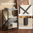 HOMCOM Table d'appoint étroite, bout de canapé avec rangement à 3 niveaux, porte-revues en V, cadre en acier, table basse industrielle pour salon, chambre, 40 x 30 x 61 cm, gris foncé image 7