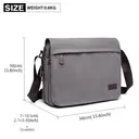 Kono Canvas Messenger Bag for Men, Expandable Crossbody Shoulder Bag Fits 14 Inch Laptop for Work Travel School Grey image 1