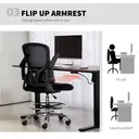 HOMCOM Draughtsman Chairs with 4D Lumbar Support, Ergonomic Mesh Tall Office Chair with Flip-up Armrests and Adjustable Footrest, 360 Degree Swivel Task Stool for Standing Desk, Home Office, Black image 5