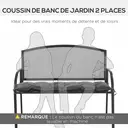 Outsunny Coussin de Banc de Jardin Rembourrage Épais 100 x 40 cm Gris Foncé | Doux, Intérieur et Extérieur image 1