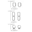 Ever Faith 3Pair Hoop Earrings Set Cubic Zircon Chain Huggie Earring image 3