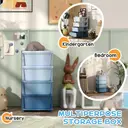 HOMCOM 4 Drawers Plastic Storage Units, 4 Tier Kids Storage Units, Children Toy Chest for Nursery, Playroom, Bedroom, Blue image 7