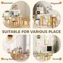 AIYAPLAY 5 Piece Kids Table and Chairs Set, Wooden Toddler Table and Chairs Set for Playroom, Nursery, Classroom, for Arts, Crafts, Read, Draw, Aged 3-8 Years, Multicoloured image 2