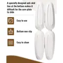 DAFUCERAMIC Lot de 4 assiettes à épis de maïs en porcelaine 8,8" - Blanc - Poignées en inox - Micro-ondes, lave-vaisselle et four image 4