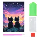 Kit de Peinture Diamant 5D JU7CER - Chat Ciel Étoilé pour Adultes | Set de Peinture DIY | Décoration Murale Maison 30×40cm (12×16 pouces) image 5