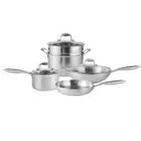 PURECOOK Triple-Ply Stainless Steel Cookware 4-Piece Set Series – 34cm 316 Stainless Steel Wok, 18cm 304 Stainless Steel Milk Pot (with Lid), 24cm 304 Stainless Steel Steamer & Soup Pot (with Lid and Steamer Insert), 28cm 304 Stainless Steel Frying Pan (Lid-Free)  zwilling image 0