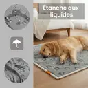 SONGMICS Couverture imperméable pour chien, 229 x 203 cm, couverture en polaire Sherpa pour animaux, lavable en machine, protège-canapé pour chien réversible, gris image 6
