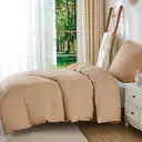 LeBonsoir Khaki Bedding Duvet Cover Set，135x200cm/50x75cmx1 Breathable Durable Soft Comfy， with Zip， 2 Pieces， Includes 1 Duvet Cover & 1 Pillowcases，NO Comforter image 2