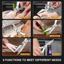 SHIBAZIZUO Ciseaux de cuisine multifonctions en acier inoxydable avec manche unique image 3