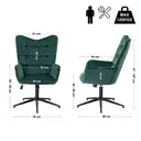 URBAN MEUBLE Green Velvet Office Chair with Adjustable Height image 7