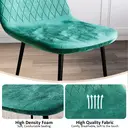 Vida Designs Dining Chairs Luton Quilted Green 2pcs image 7