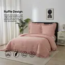 Meeallhome  Comforter Set  Vintage Ruffle Bed Set 200*200cm/50*75cm*2   Pink image 1