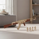 Robotime ROKR Justice Guard Rubber Band Gun Model Kit Wooden 3D Puzzle Toys 72 x 5.5 x 22cm 1PC,Home decoration, bookshelf decoration,Craft Gifts for Adults and Teens,Educational toys image 2