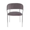 Interiors by Premier Dining Chair Tamzin Panelled Velvet Grey/Chrome 2pcs image 1