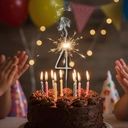 Morrisons Cake Candle Sparkler Number 4 Silver image 1