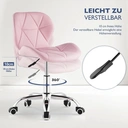 CLIPOP Pink Office Desk Chair Adjustable Height Computer Swivel Chair with Chrome Base and 360° Castors, PU Leather Computer Desk for Home Office Study Room 0098 pink 48*36*80 cm image 6