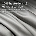ochama x J.ZAO Parure de Lit 4 Pièces en Coton à Longues Fibres 100 Count, Satin de Coton Premium pour Lit 1.8m, Housse de Couette 220x240cm, Éclat Élégant et Confort Absolu, Champagne Gris Argenté image 3
