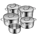 WMF Mini Topfset Induktion klein 5-teilig, Kochtopf Set mit Metalldeckel, Cromargan Edelstahl, Induktions Töpfe Set stapelbar, ideal für kleine Portionen image 1