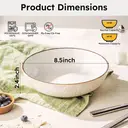 Dafuceramic 8.5Inch Pasta Bowls, 36OZ Serving Bowls, Salad Bowls Set of 4 Ceramic Sturdy & Stackable, Ideal for Housewarming, Festivals,Multicolor,White image 4