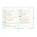 Jubiluu Carnet de poche A6 Premium à couverture rigide en cuir synthétique PU, pages lignées - 80 feuilles (papier offset 100 g/m²), signet, bande élastique et porte-stylo - planificateur sans date pour prise de notes, croquis d’idées, création de listes ou journal personnel - vert canard image 7