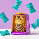 Monty Bojangles Savanna Gold Cat Tin with Flutter Scotch Cocoa Dusted Truffles 135g image 1