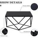 CLIPOP Wooden Coffee Table for Living Room, Centre Table with Metal Frame for Home Office Furniture Modern Black image 5