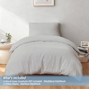 LeBonsoir Light Gray Duvet Cover Set，135x200cm/50x75cmx1 Soft Double Brushed Bedding Set， with Zip， 2 Pieces， Includes 1 Duvet Cover & 1 Pillowcase， NO Comforter image 3