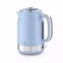 Swan Retro Revive Jug Kettle, 1.7L, Rapid Boil, Easy Pour, 3KW, Vintage, Coated Stainless Steel, Blue with Chrome Accents - SK19025BLU image 0
