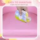 HOMCOM Children's Armchairs Toddler Chair Sofa Footstool 2-in-1 Design for Girls with Thick Padding, Anti-skid Foot Pads, Wood Frame, Pink image 7