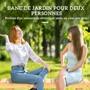 Outsunny Banc de Jardin Bois 2 Places Style Rural Chic110 x38 x35 cm | Assise à Lattes, Sapin pré-huilé image 6
