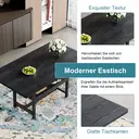 Table à manger rectangulaire style industriel 160×90×76 cm Étagère de rangement multifonction Table pour 4-6 personnes Pour salon/cuisine/salle à manger image 8
