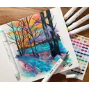 Ohuhu A4 Hardcover Sketchbook for Markers - 200GSM Heavyweight Acid-Free Paper, 156 Pages (78 Sheets), No Bleed-Through, PU Cover Sketchbook for Drawing & Sketching image 5