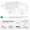 Plastic Shoe Box, 33.5 x 23.2 x 14.3cm, Pack of 18, Transparent and White image 6