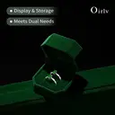 Oirlv Octagonal Velvet  Ring Box for Proposal Engagement 2-slot Jewelry Ring Gift Box Size 6*5.5*4cm image 6