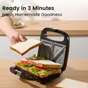 ochama Machine à Sandwich 750W Antiadhésif, Chauffe Double Face, Grille-Pain avec Plaques Fixes, Appareil à Petit-Déjeuner pour Croque-Monsieur et Panini image 3