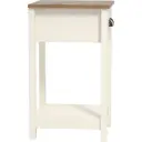 Galano Lilly Bedside Table - Slim Side Table with Drawer, Bedroom Furniture Organizer and Storage Cabinet for Hallway or Entryway – Ivory with Beaufort Oak image 5