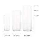 Cylinder Glass Flower Vase Clear, 3Pcs/Set Modern Basic Vases for Table Decoration Wedding Centrepieces Flowers Roses Pampas Grass Candle Holders for Living Room Ornaments, 15/20/25cmTall image 2